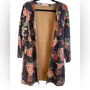 Fun Fall Jacket Floral Print Size M